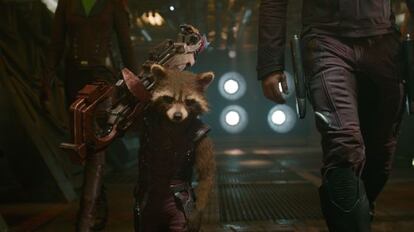 Rocket, el mapache al que pone voz Bradley Cooper en 'Guardianes de la galaxia'.