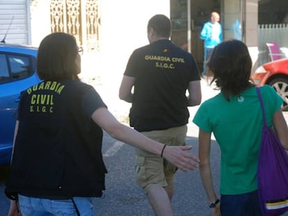 Imagen de una de las tres detenciones realizadas este miércoles.