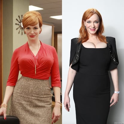 Christina Hendricks (Knoxville, Tennessee, 1975).

Hasta que llegó su gran oportunidad con Mad Men, la carrera de la protagonista más explosiva se tambaleaba entre personajes esporádicos de un capítulo en series como Caso abierto, Ángel o Las Vegas. Su suerte cambió gracias a su fichaje en la ficción sobre el mundo publicitario. Llegó, incluso, a aparecer en la película de culto Drive (2011). Sin embargo, uno de los mayores hitos tras abandonar su personaje de Joan Holloway ha sido poner voz a la muñeca olvidada de Toy Story 4 (2019). Participa además en una serie de cierto éxito al otro lado del charco, Good girls. Nada en comparación con la apretada agenda de su compañera Elizabeth Moss.