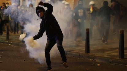 Manifestante durante um protesto em La Paz, nesta quarta-feira.