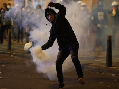 Manifestante durante um protesto em La Paz, nesta quarta-feira.