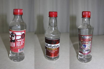 Algunas de las marcas de licores prohibidas por las autoridades costarricenses.