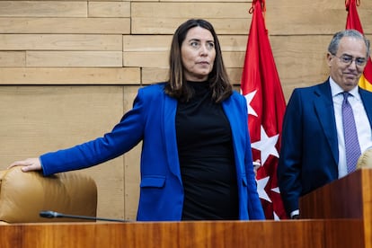 La vicepresidenta primera de la Asamblea de Madrid, Ana Millán, a su llegada a una sesión plenaria en la Asamblea de Madrid, a 14 de marzo de 2024.