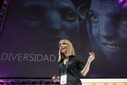 María Garaña, presidenta de Microsoft España, durante la Red Innova por su avatar.