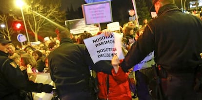 Manifestantes este viernes en Valladolid.