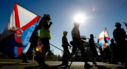 La marcha minera que el pasado 22 de junio se inició en cuatro localidades de cuencas mineras del carbón y que llegará a pie hasta la capital, donde los trabajadores del sector confluirán el 11 de julio en una gran manifestación, entra hoy a la Comunidad de Madrid.