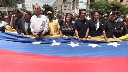 La marcha opositora en Caracas.