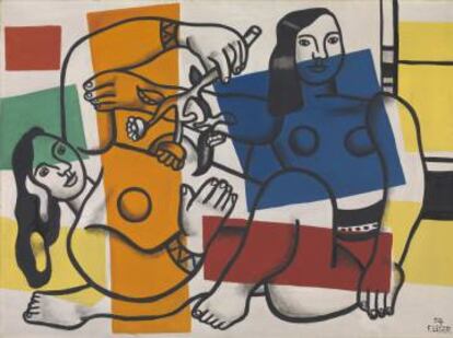 Leger, 'Two Women Holding Flowers'.