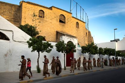 Figurantes de un episodio de la serie 'Juego de Tronos', en Osuna (Sevilla), en 2014.