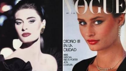Nastasia Urbano, en una campaña para Yves Saint Laurent (izquierda) y en una portada de 'Vogue' (derecha).