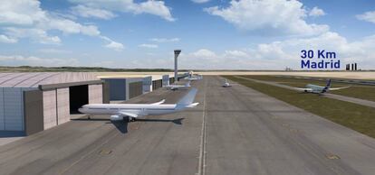 Infografía del segundo aeropuerto en la Comunidad de Madrid