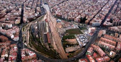 Vista desde arriba de los terrenos sobre los que se proyectó el Parque Central original.