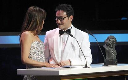 Adriana Ugarte y Carlos Santos en pleno 'patinazo'.