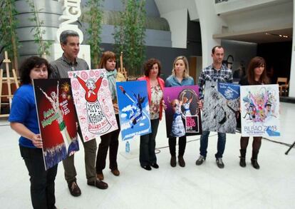 Muestra de las propuestas finalistas para elegir el cartel de Aste Nagusia.