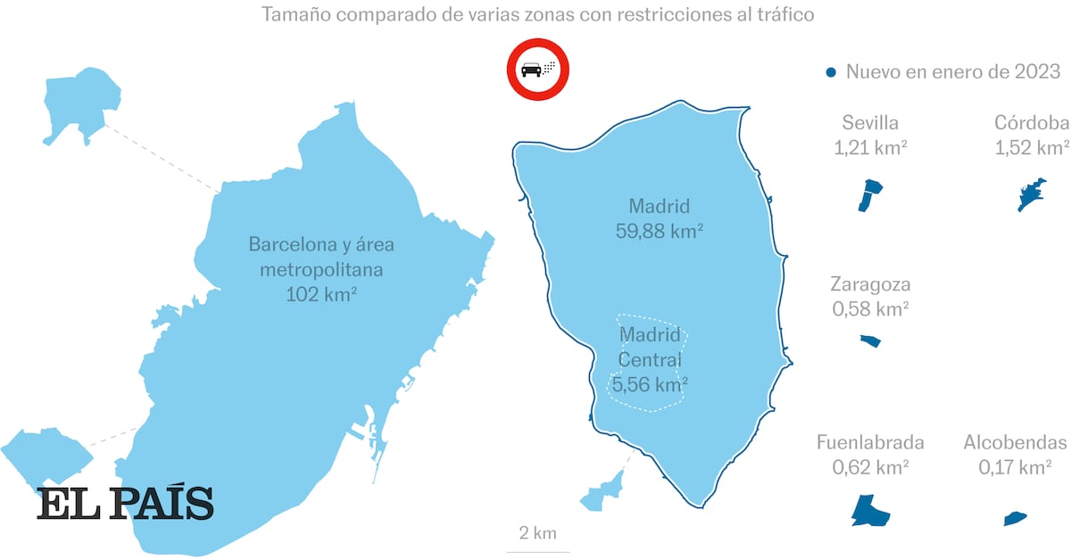 Así son las nuevas zonas de bajas emisiones: pequeñas, con pocas ...