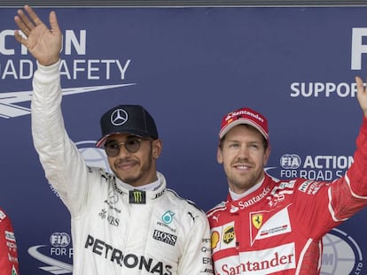 Hamilton y Vettel, en Silverstone.