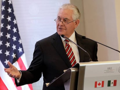 Tillerson, este viernes, en la Ciudad de M&eacute;xico.