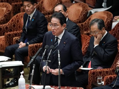 EL primer ministro de Japón, el conservador Fumio Kishida, durante una sesión en el Parlamento el 24 de enero.