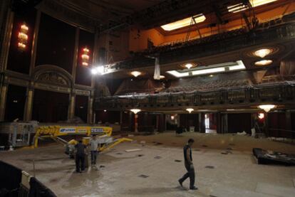 El teatro Lope de Vega dos semanas después del comienzo de las obras de reforma.