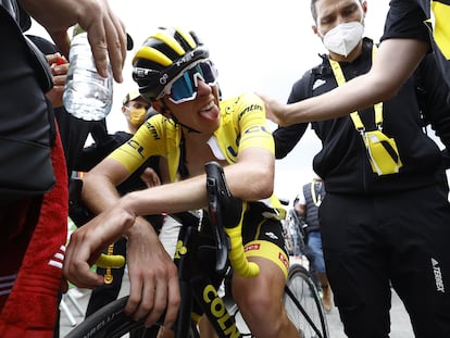 Tadej Pogacar al terminar la 11ª etapa del Tour de Francia este miércoles.