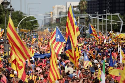 L'avinguda Diagonal una hora abans de la manifstació. 