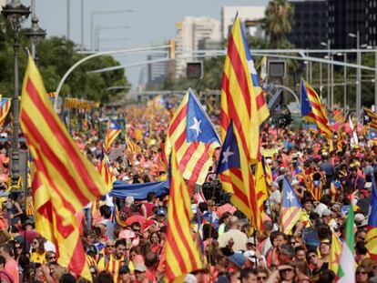 L'avinguda Diagonal una hora abans de la manifstació. 