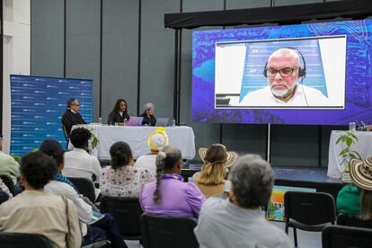 Intervención de Salvatore Mancuso durante la Audiencia Única de Verdad de la JEP, en Montería, el 10 de mayo de 2023.