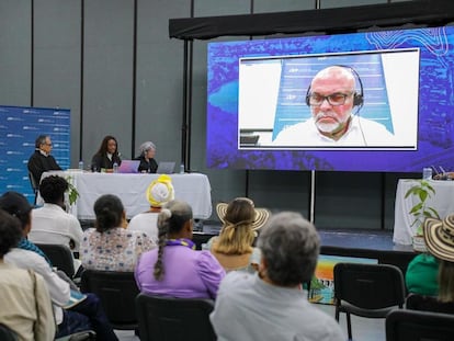 Intervención de Salvatore Mancuso durante la Audiencia Única de Verdad de la JEP, en Montería, el 10 de mayo de 2023.