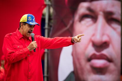 El presidente de Venezuela, Nicolás Maduro, celebra con un mitin los 32 años del golpe de Estado fallido de Hugo Chávez, el pasado 4 de febrero en Caracas.