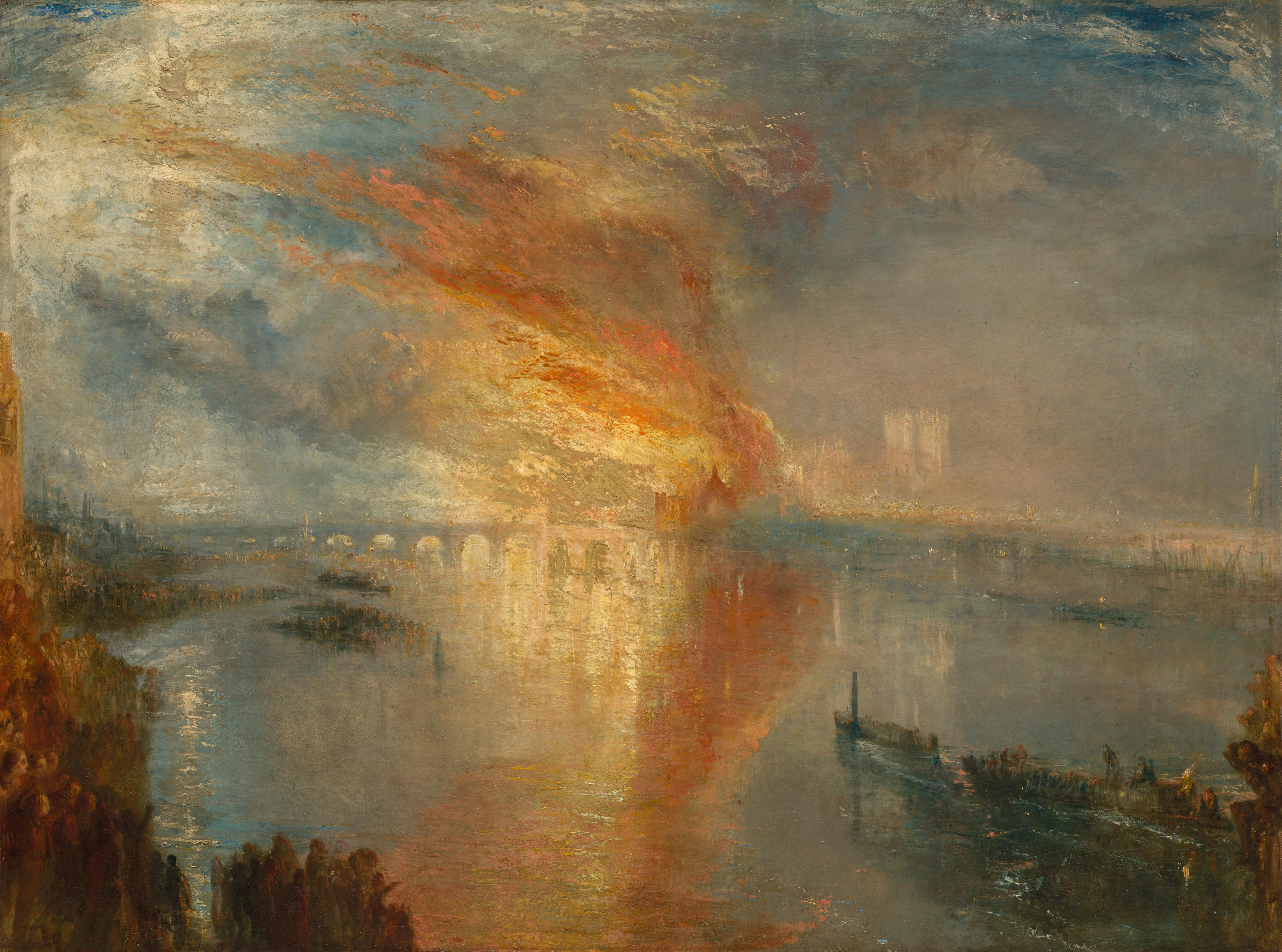 'El Incendio de las Cámaras de los Lores y los Comunes', de Turner, una de las obras cedidas para la exposición.