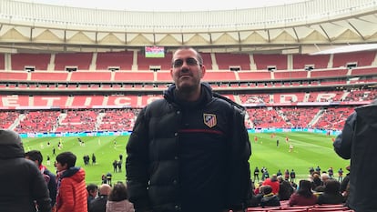 Ricardo Martínez en las gradas del Cívitas Metropolitano a finales de diciembre.