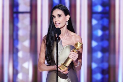 Demi Moore wins Best Performance by a Female Actor in a Motion Picture - Musical or Comedy during the 82nd Annual Golden Globes.