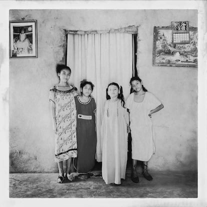De derecha a izquierda, Maribel (49) y sus hijas Maribel, Ingrid y Mariatere, en Hato Nuevo, La Guajira.