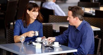 El primer ministro David Cameron y su mujer en Mallorca.