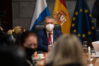 El presidente de Canarias, Ángel Víctor Torres, en la reunión del Consejo de Gobierno de este jueves.