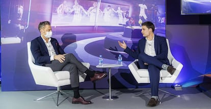 Manuel Gago (izquierda) y Óscar Mayo en la presentación de LaLiga Exhibition.