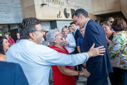 Pedro Sánchez, a su llegada al acto del PSOE en Toledo, este jueves.