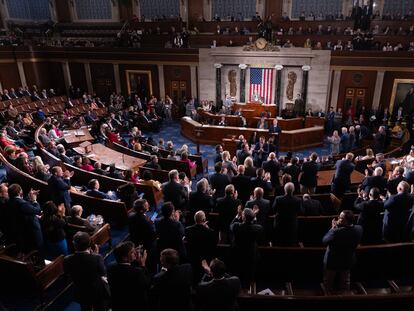 La Cámara de Representantes, durante la sesión del pasado viernes, en la que la candidatura de Jim Jordan fue derrotada por tercera vez.