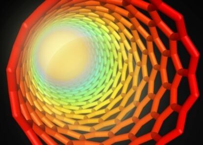 Ilustración de una estructura que puede producir una onda muy rápida de energía térmica.