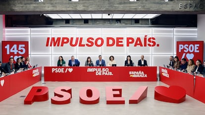 Reunión de la ejecutiva federal del PSOE tras las elecciones vascas.
