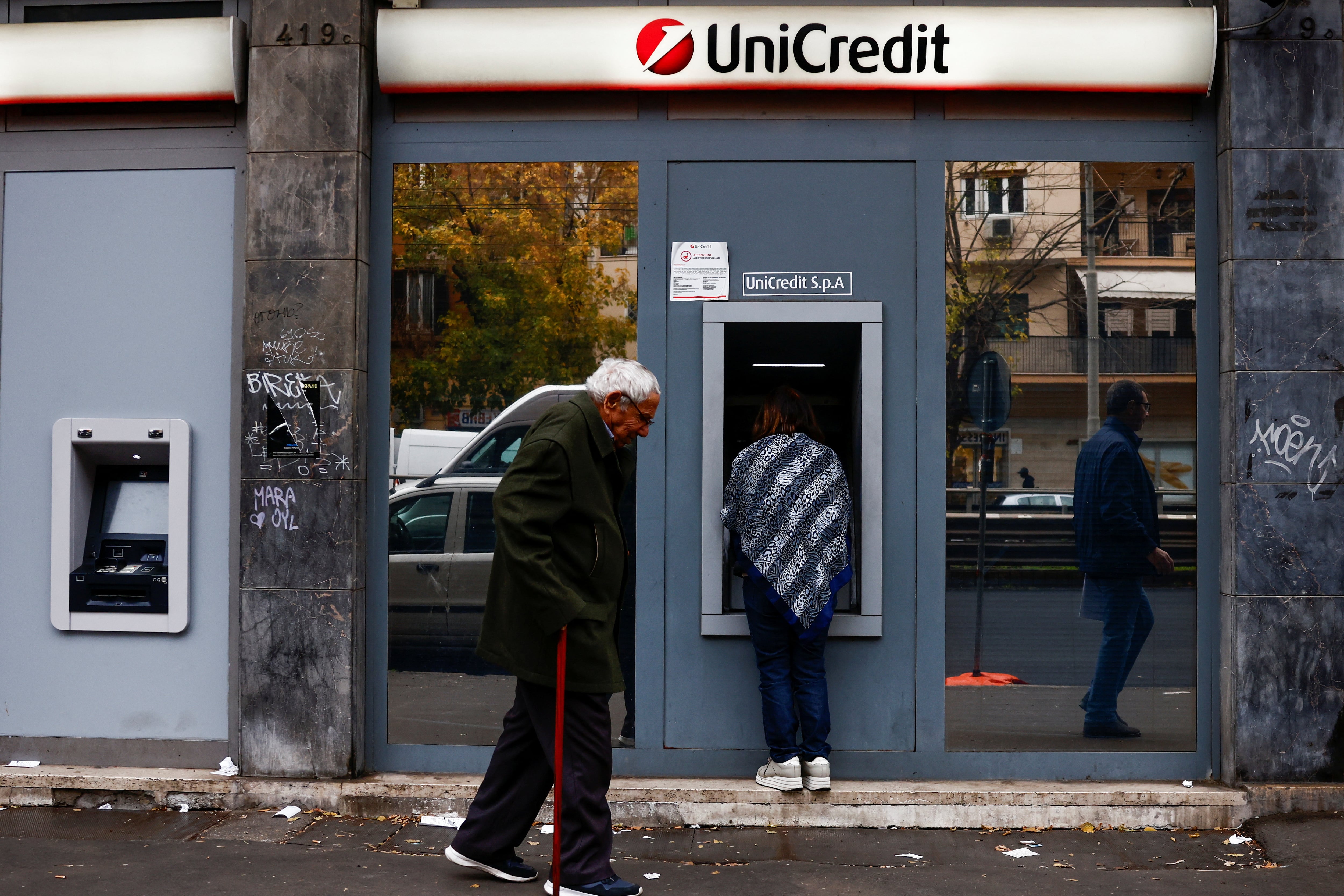 Oficina de UniCredit en Roma. 