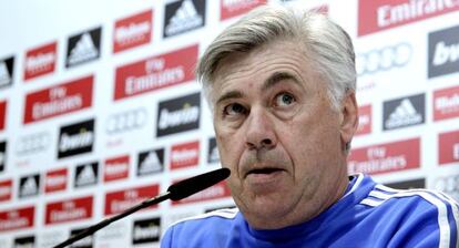 Ancelotti en una rueda de prensa