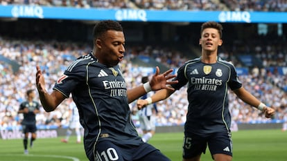 Kylian Mbappe celebra su gol frente a la Real Sociedad.