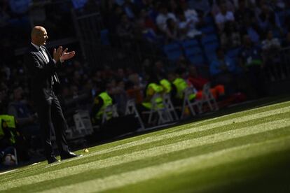 Zidane, durante el Madrid-Celta en el Bernabéu.