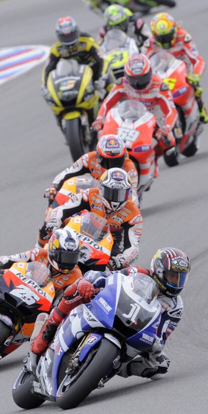Jorge Lorenzo, en la primera posición tras la salida.