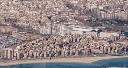 Vista aèria de la Barceloneta.