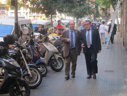 El alcalde de Lleida, &Agrave;ngel Ros, con el l&iacute;der del PSC, Miquel Iceta.