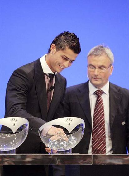 Cristiano Ronaldo, durante el sorteo