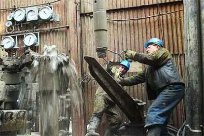 Operarios de Gazprom en Urengoy (Rusia).