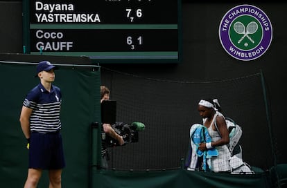 Coco Gauff, tras caer contra Yamstremska.
